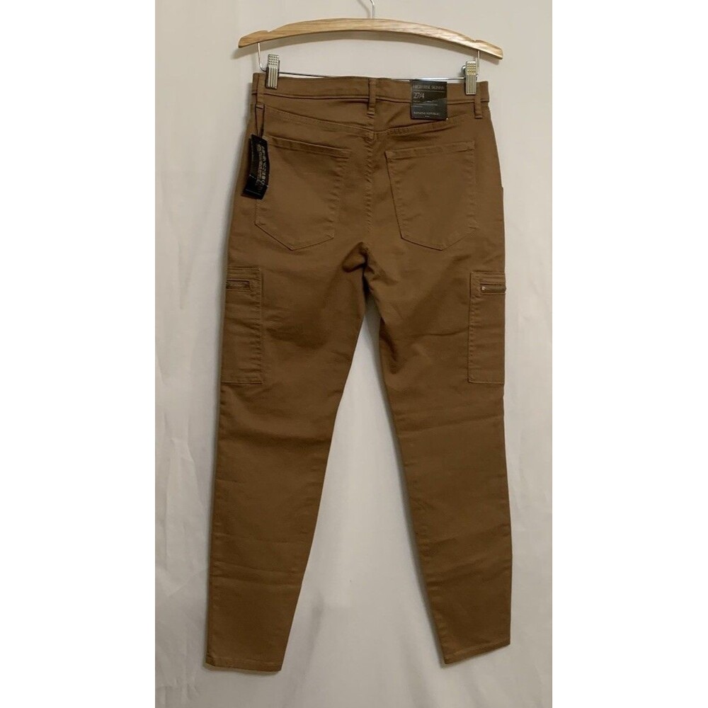 Banana Republic Size 4 Jeans High Rise Skinny Stretch Denim Cargo Dark Camel 27 - Picture 2 of 8